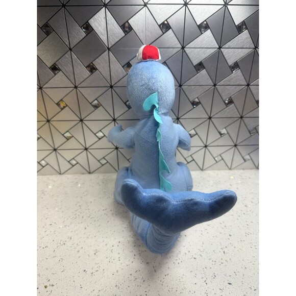 Rare Huga Tuga 2008 Blue Dinosaur Plush Wearing Hat Children Kawaii 12in - Picture 5 of 9